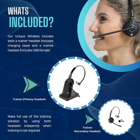 TruVoice Computer Headset Bundle for Training | Monitoring | Supervising : Includes 2 x HD-550 Headset with Noise Canceling Microphone, USB Cable and Training Y Cable for Computers in Kuwait