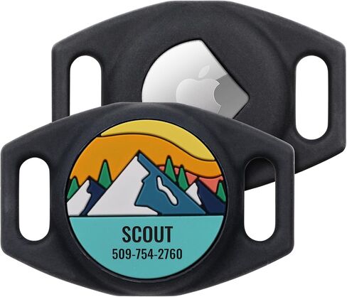 Gotags محفورة Airtag Dog Collar ، علبة Airtag مخصصة للياقة الحيوانات الأليفة ، ما يصل إلى خطين من النص المخصص ، شريحة على علامة GPS Tracker ، تتبع الكلاب مع Apple iPhone ، كبيرة in Kuwait