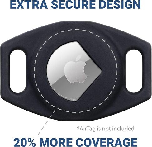 Gotags محفورة Airtag Dog Collar ، علبة Airtag مخصصة للياقة الحيوانات الأليفة ، ما يصل إلى خطين من النص المخصص ، شريحة على علامة GPS Tracker ، تتبع الكلاب مع Apple iPhone ، كبيرة in Kuwait