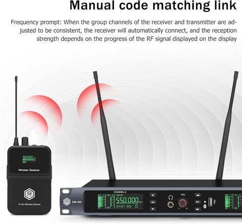 INMix EM100UHF Wireless in Ear Monitor System 1 Channel 1 Bodypacks Monitoring with in Earphone Used for Stage, Band, Recording Studio, Live Performance in Kuwait