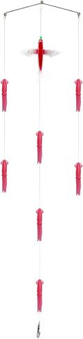 Squid Spreader Bar Teaser, Stainless Steel 3/5 Rings, 7/11 Green or Pink Rubber Squid, Offshore Game Fishing Trolling Rig in Saudi Arabia
