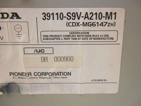 Genuine Honda 39110-S9V-A21 Cd (Pioneer) Changer Assembly in Saudi Arabia