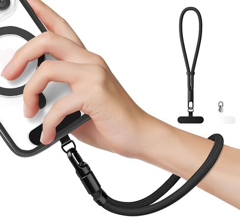 حبل الهاتف البسيط حزام معصم مع تصميم مقاوم للمنزل القابل للتعديل ، ومواد حبل التسلق المقوى 7 ​​مم ، وعلامات حبل الهاتف (مطابقة المعادن واضحة القابلة للدوار) - ECRU Beige in Kuwait