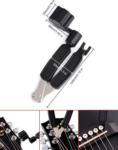 Metallor Guitar String Winder Bridge Pin Remover Speed Peg Puller for Guitar Bass Banjo Mandolin Ukulele and More String Instruments Black. in Saudi Arabia
