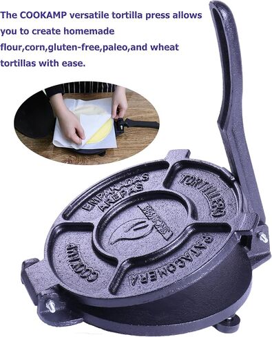 8 Inch Cast Iron Tortilla Press,Tortilla Maker,Heavy Duty Tortillera Pataconera,Flour Tortilla Press(SA085) (8 INCH) in Saudi Arabia