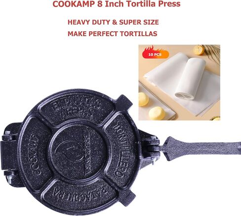 8 Inch Cast Iron Tortilla Press,Tortilla Maker,Heavy Duty Tortillera Pataconera,Flour Tortilla Press(SA085) (8 INCH) in Saudi Arabia