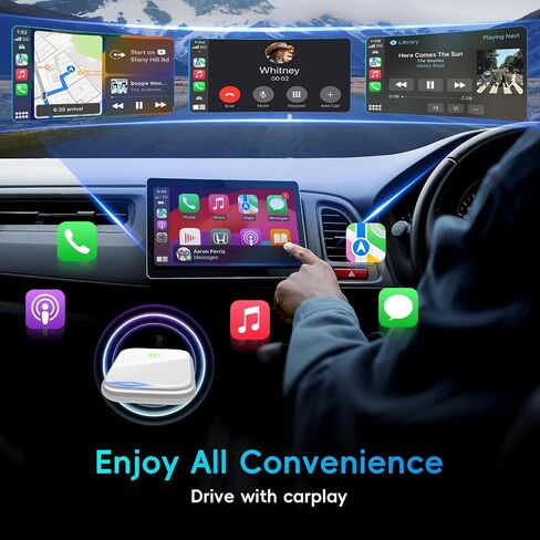 𝐔𝐩𝐠𝐫𝐚𝐝𝐞𝐝 Wireless Carplay Adapter for Apple iPhone [Stable Transmission & No Delay] Convert Wired to Wireless CarPlay Adapter Plug & Play Applies to Cars Since 2016 & Phone with iOS10+ Black in Saudi Arabia