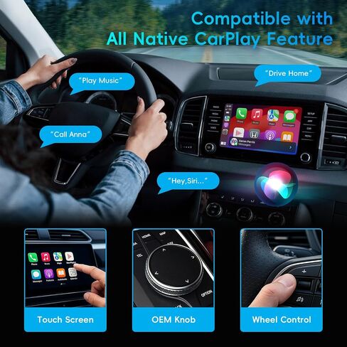 𝐔𝐩𝐠𝐫𝐚𝐝𝐞𝐝 Wireless Carplay Adapter for Apple iPhone [Stable Transmission & No Delay] Convert Wired to Wireless CarPlay Adapter Plug & Play Applies to Cars Since 2016 & Phone with iOS10+ Black in Saudi Arabia