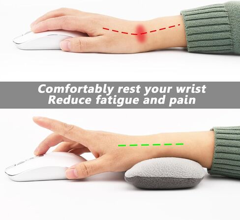 Large Mouse Wrist Rest Bean Bag, Ergonomic Mouse Support Pad Filled Ergo Beads for Computer, Laptop, PC Gaming (Gray) in Kuwait