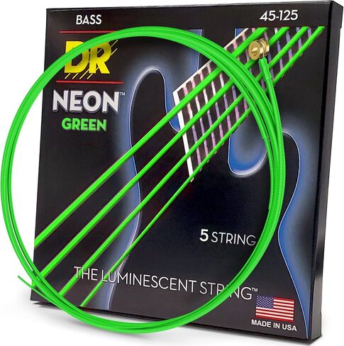 DR Strings HI-DEF NEON Bass Guitar Strings (NGB5-45),Black in Saudi Arabia