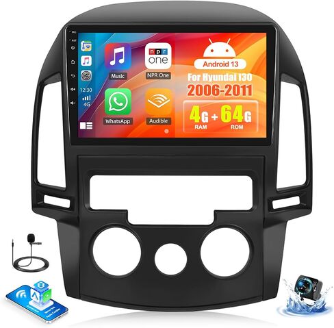 Sixwin 4G+64G Android 13 Stereo Car Stereo لـ Hyundai I30 2006-2011 شاشة تعمل باللمس A/C 9 بوصة مع Carplay Android Auto Bluetooth Weather 59UI GPS NEWSIGINE WIFI WIFI in Saudi Arabia