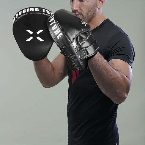 FightX Punching Mitts for Boxing Leather Curved Punch Mitts Men & Women MMA Training Equipment Muay Thai Sparring Training Mitts MMA Hitting Pads Available Multiple Colors in Kuwait