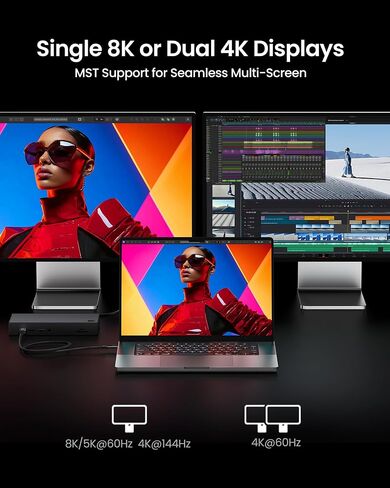 كبل مراقب Silkland USB C ، نقل البيانات 40 جيجابت في الثانية ، 8K/5K@60Hz USB4 لـ Thunderbolt 4 Cable 6.6ft/2M ، 240W PD 3.1 الشحن ، لجهاز iPhone 16 ، MacBook ، iPad ، SSD ، Docking ، Black in Kuwait