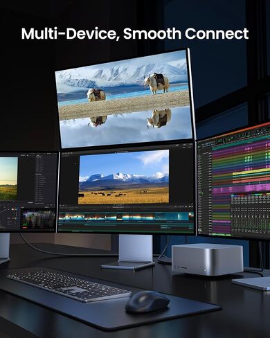 كبل مراقب Silkland USB C ، نقل البيانات 40 جيجابت في الثانية ، 8K/5K@60Hz USB4 لـ Thunderbolt 4 Cable 6.6ft/2M ، 240W PD 3.1 الشحن ، لجهاز iPhone 16 ، MacBook ، iPad ، SSD ، Docking ، Black in Kuwait