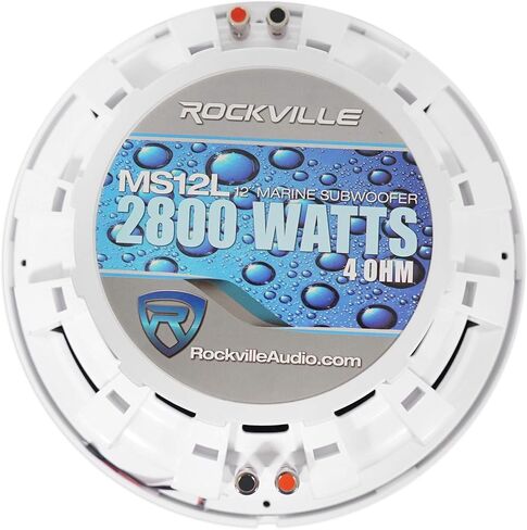 Rockville MS12LW 2800 Watt 12" Marine Subwoofer Dual 4 Ohm, Waterproof Design, LED Lighting, High-Power Bass for Boats and Marine Audio Systems in Saudi Arabia