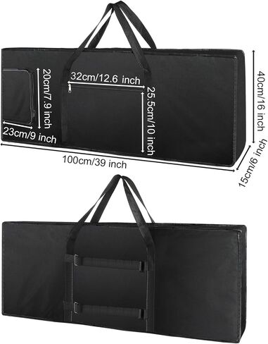 Tosnail 61-Note Keyboard Gig Bag, Soft Piano Case Padded with 6mm Cotton Piano Case with Handles - 39'' x 16" x 6'' in Saudi Arabia