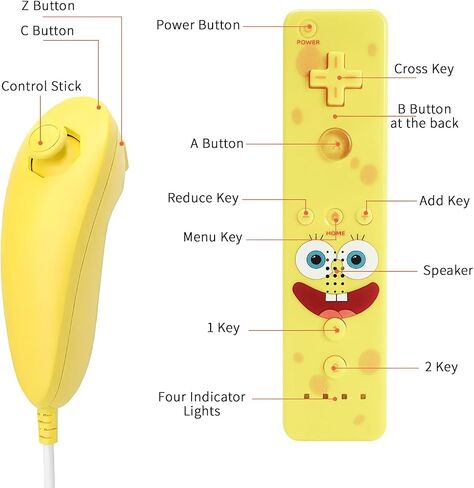 وحدة التحكم عن بُعد Qumox Wii و Nunchuck Yellow متوافقة مع وحدة التحكم Wii/Wii U (الحركة بالإضافة إلى عدم تضمينها) in Kuwait
