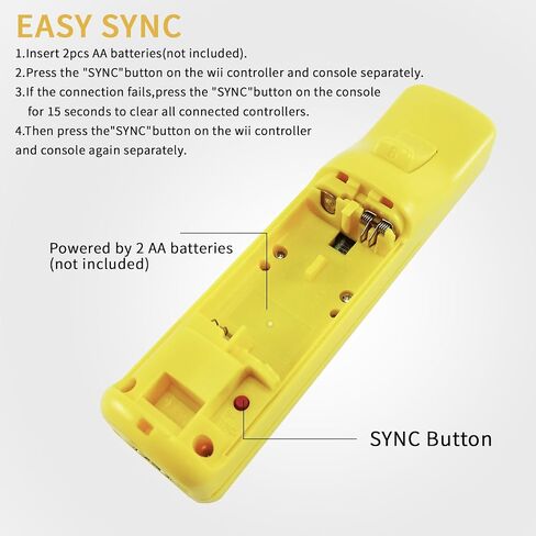 وحدة التحكم عن بُعد Qumox Wii و Nunchuck Yellow متوافقة مع وحدة التحكم Wii/Wii U (الحركة بالإضافة إلى عدم تضمينها) in Kuwait