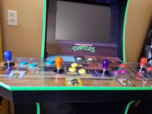 مجموعة من اثنين من عصا التحكم الشفافة BAT المقابض العلوية واضحة بيضاوية الشفافة قمم لاردة ARCADE1UP ، Atgames Legends Ultimate Arcade ، Pandora's Box ، Mame ، Seimitsu ، Zippy ، JLF Sanwa (Green/Purple) in Kuwait