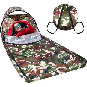 Breling Bivy Sack Waterproof Single Person Pop up Bivy Bag Cover Tent Sleeping Cover with Head Lightweight Warm Tent Windproof Anti Mosquito for Camping Hiking Backpacking Hunting Outdoor Survival