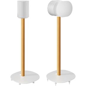 Speaker Stands Pair for SONOS Era 100 and Era 300,11LBS Capacity,30.6" Fixed Height Floor Stand with Cable Management,Large Base with Two Feet Avaliable,Wooden Speaker Mount,Black