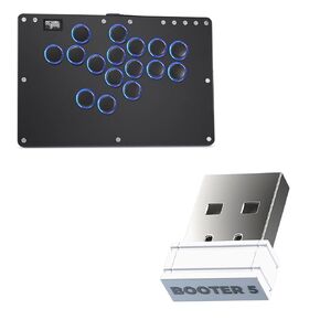 Sehawei T16 Black All-Button Arcade Controller and Haute42 Booter5 Dongle Adapter for HautePad/HauteBoard