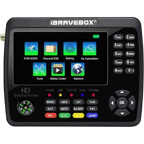 Satellite Finder,V10 Finder Max HD Satellite TV Signal Finder DVB-S/S2/S2X Digital Handheld Signal Meter Satellite Finder H.265 4.3Inch LCD for Adjusting Sat Dish