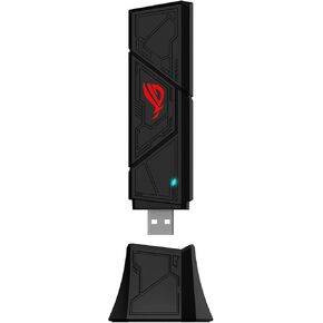 ASUS ROG USB-BE92 Tri-Band BE6500 WiFi 7 USB Adapter, 6GHz Band, Support 4096-QAM, Multi-Link Operation (MLO), Compatible with Type A and C, WPA3 Network Security