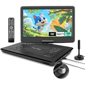 17.9 "مشغل أقراص DVD المحمولة المدمجة في التلفزيون مع 15.6" شاشة دوارة عالية الدقة ، وموالف ATSC ، وبطارية مدمجة ، ومكبرات صوت عالية الحجم ، ودعم HDMI/USB/AV/Sync وتنسيقات متعددة