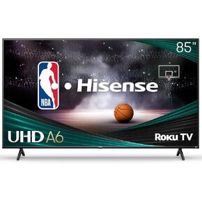 Hisense 85-Inch Class A6 Series 4K UHD Smart Roku TV (85A6NR, 2024 Model) - Dolby Vision HDR, DTS Studio Sound, Game Mode Plus, Alexa Compatibility, Black