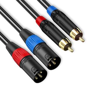 كابل Dual RCA إلى XLR ، 6.6 قدم 2 RCA إلى 2 XLR الذكور كابل ميكروفون الاتصال الستيريو HIFI لمكبر الصوت ، الخلاط ، الميكروفون