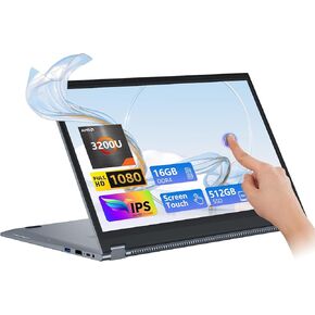 Gaming Laptop,15.6 Inch 2 in 1 Laptop,16 GB DDR4 512GB SSD,R3-3200U Processor(up to 3.50GHz),1920 * 1080 Touch Display,Wifi5,BT 5.1,HDMI*1,Type C,Supports 360° Folding,Backlit Keyboard,portable gamer