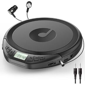 Gueray Portable CD Player مع سماعات الأذن ، Discman CD للسيارة Home مع حماية مضادة للانتعاش الصدمات ، مشغل موسيقى Discman الشخصي مع شاشة LCD دعم وظيفة بروغ وظيفة