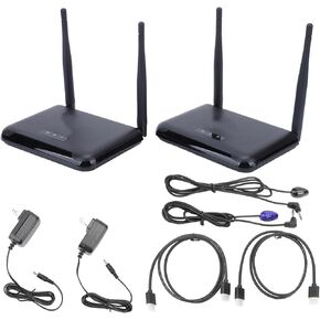 WiFi Wireless TX Transmitter and Receiver RX, 100‑240V HD Multimedia Interface Expander,492.1FT, 80P, 720P to 1920x1080P 60Hz(US Plug)