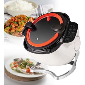 Automatic Rotating Wok,One-Click Start,360° Heating and 3 Speeds,for Homes/Restaurants/Schools