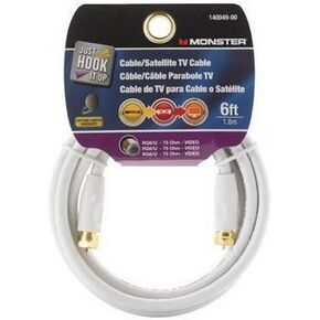 Vanco International Monster Cable Video Coaxial Cable Digital 75 Ohm 6 'Card