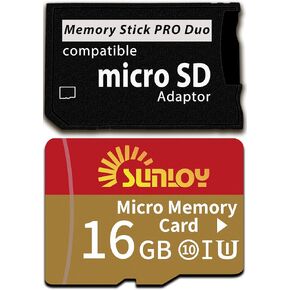 PSP Memory Stick Adapter with 128GB Micro SD Card, Micro SD/SDHC/SDXC to Memory Stick PRO Duo MagicGate Card Compatible with PlayStation Portable, Camera, Handycam, Smartphone, PSP 1000/2000/3000
