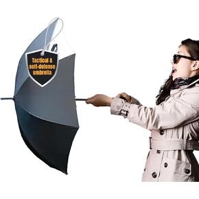 UZI Fiberglass Tactical Umbrella, Windproof, Carbide Tip, Self Survival, Large, Light, Strong, Portable, Travel, Wind Resistant Umbrella for Rain, Snow, Golf, for Men and Women, Christmas Gift