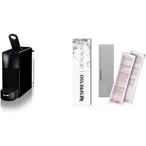 Breville Nespresso Essenza Mini Espresso Machine, Piano Black + Nespresso Descaling Kit