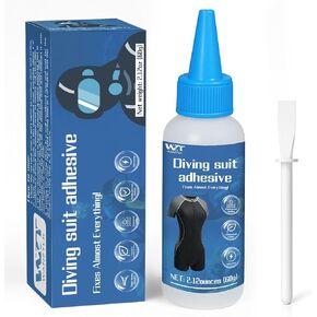 60g Wetsuit Repair Glue, Flexible Durable Wader Repair Kit for Repairing Holes and Rips in Waders, Wetsuits and Inflatable Shoes