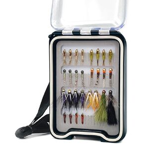 28 PCS Fly Flying Flies Kit Portable Tremper Turmer Flies مجموعة تشويش مع مربع تراوت الصيد سحر ذبابة