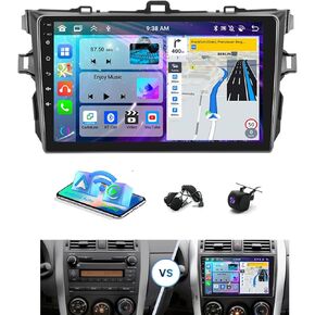 PHEZEN Double Din Car Radio Stereo & Carplay Android Auto Car for Toyot-a Corolla 2009-2013 9 Touchscreen Android 13 in-Dash Head Unit WiFi GPS Navigation SWC Mirror Link HD Backup Camera 2G+32G