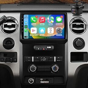 Car Radio Stereo for Ford F150 2009 2010 2011 2012 2013 2014, 9 inch Touchscreen Car Radio with Wireless Carplay Android Auto in-Dash Navigation GPS Units WiFi Bluetooth Multimedia Player- 2+32G
