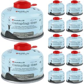 Koman Iso-Butane Camping Camping Gas Canister All Season Mix Mix Isobutane Fuel Canister Calpacking Fuel Fuel Lightwight Campact Fuel Mini Propane Sanks Camp Stove Fuel 100gram (12 Pack)