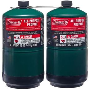 Propane Replacement Fuel Cylinders 16 ounces Camping (2 Pack)