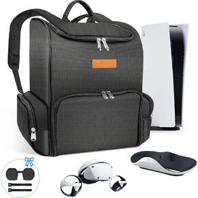 FPVtosky Backpack for PS5 Pro & PSVR2, 2-IN-1 Large Travel Bag for Playstation VR2 & PS 5/PS5 Slim/PS 5 Pro, Protective Storage Carrying Case Compatible with Playstation 5 & PS VR2 Gaming Accessories