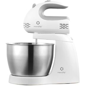3.2 Quarts Stand Mixer - 5-Speed Electric Powerful Stand Mixer, White, with Stainless Steel Bowl, Dough Hooks, Beaters,
