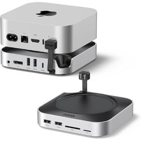 UGREEN MAC MINI M4 DOCK and STAND DP HUB لـ MAC MINI M4 و M4 PRO 2024 مع M.2 NVME SSD العلبة ، 4K144Hz DP ، 10G USB A/C ، SD/TF ، AUDIO