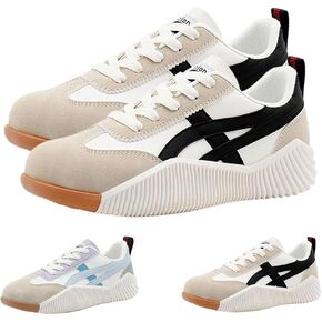 2025 New Orthopedic Sneakers, Vintage Sneakers for Women, Womens Arch Support Walking Sneaker, Casual Platform Sneaker Women (Black,8)