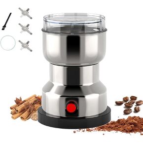 Electric Coffee Grinder & Spice Grinder for Fine Powder - 250W High-Speed with 304 Stainless Steel Blades, 7OZ portable Capacity for Herbs, Beans, Home Kitchen Use